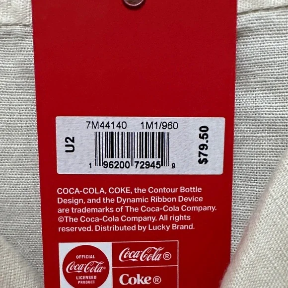 Coca Cola Cream and Red Button Down Shirt - Picture 6 of 11